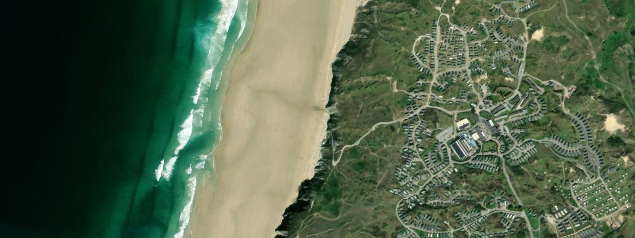 Aerial view of Perran Beach