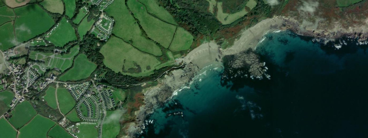 Aerial view of Kennack Sands