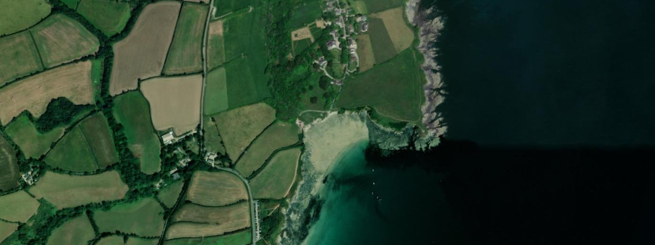Aerial view of Porthcurnick