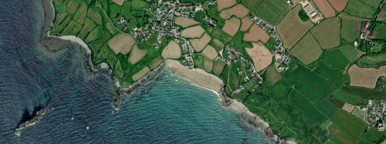 Aerial view of Perranuthnoe Beach