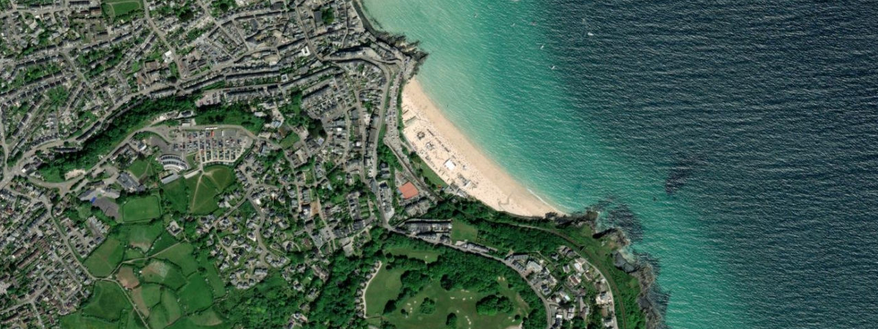 Aerial view of Porthminster Beach