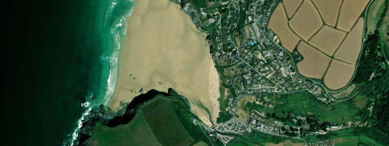 Aerial view of Mawgan Porth