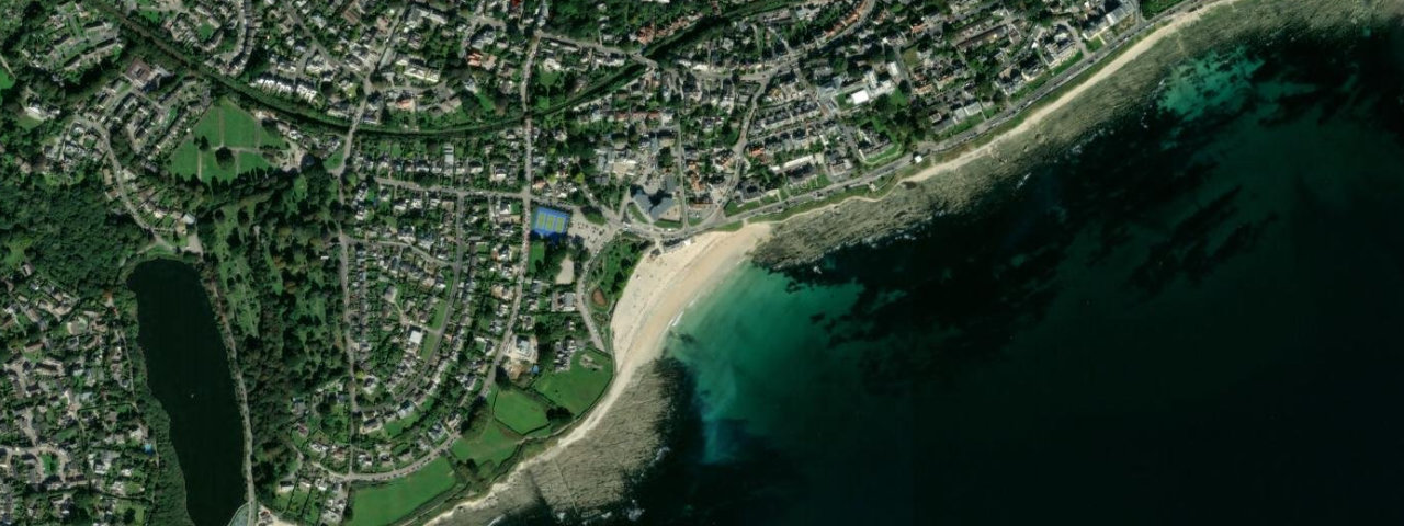 Aerial view of Gyllyngvase Beach