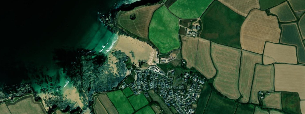 Aerial view of Trevone Beach