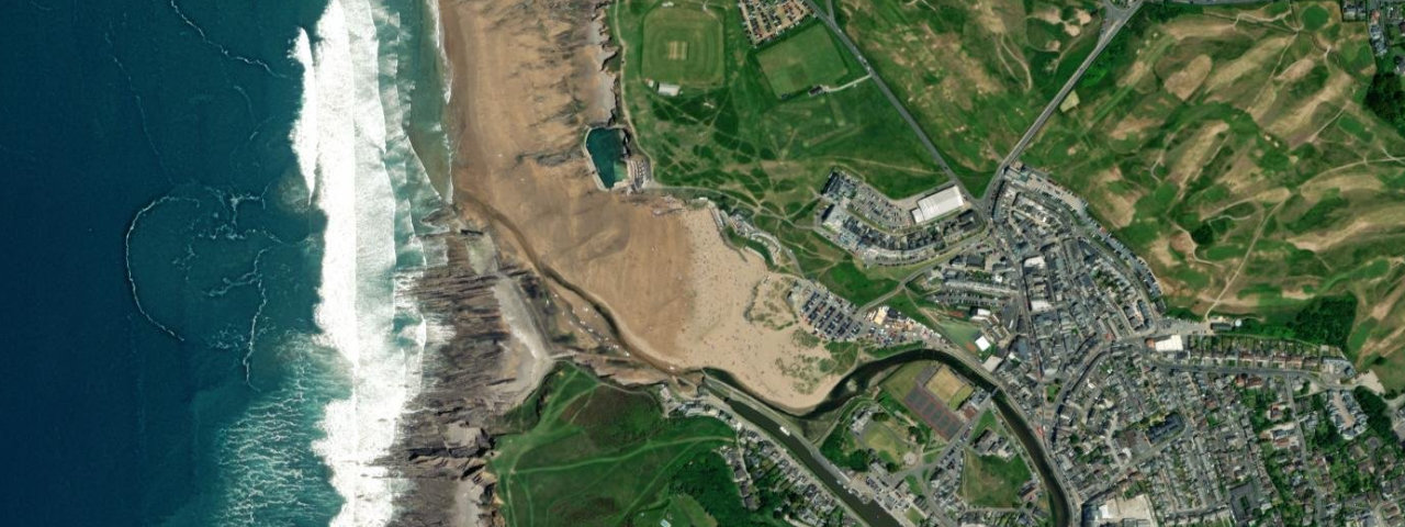 Aerial view of Summerleaze Beach