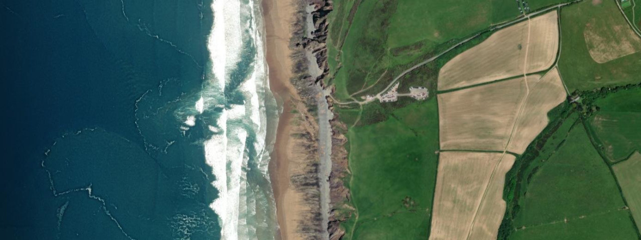 Aerial view of Sandy Mouth Beach