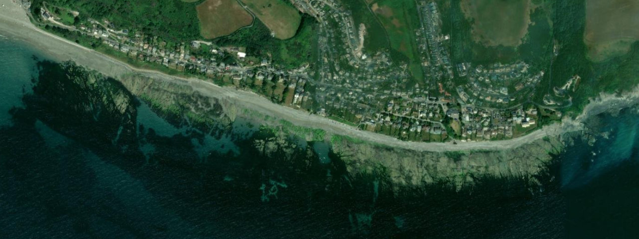 Aerial view of Downderry Beach