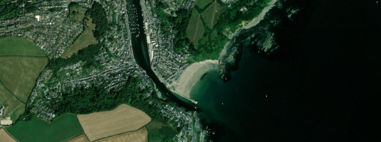 Aerial view of East Looe Beach