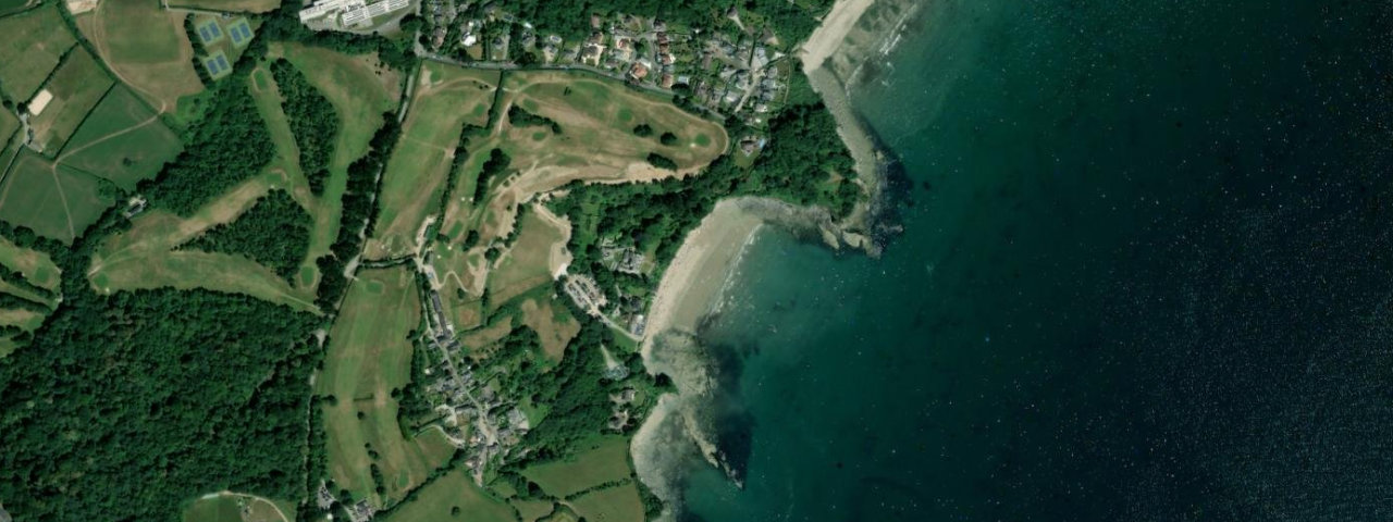 Aerial view of Porthpean Beach