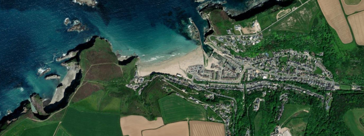 Aerial view of Portreath Beach