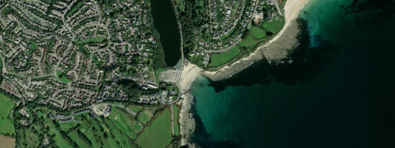 Aerial view of Swanpool Beach