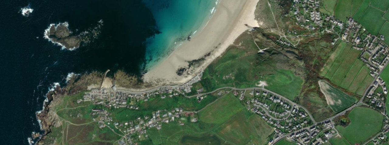 Aerial view of Sennen Cove