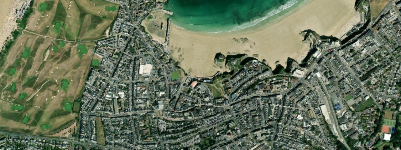 Aerial view of Towan Beach
