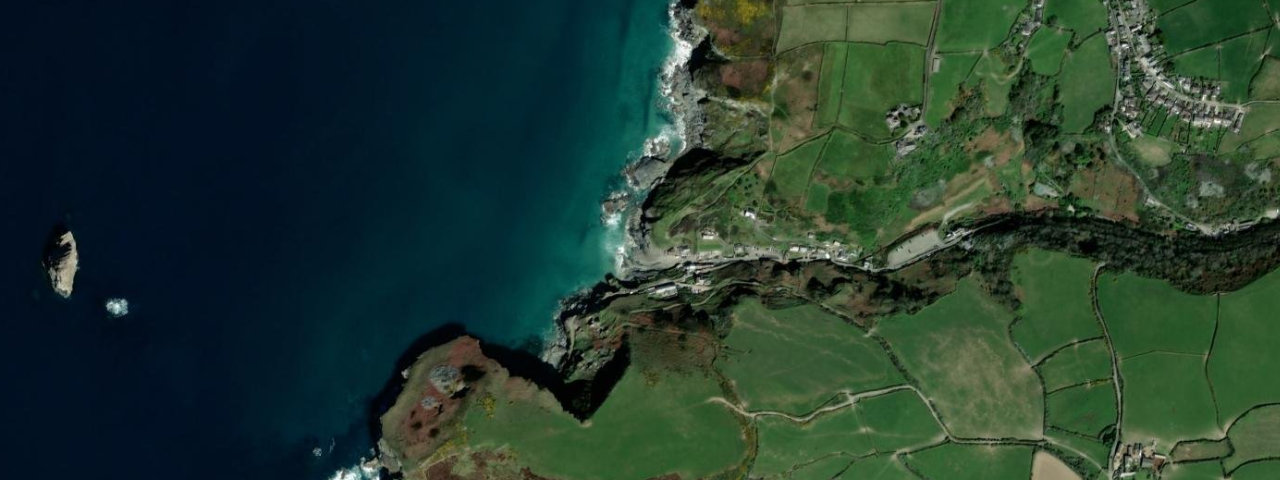 Aerial view of Trebarwith Strand