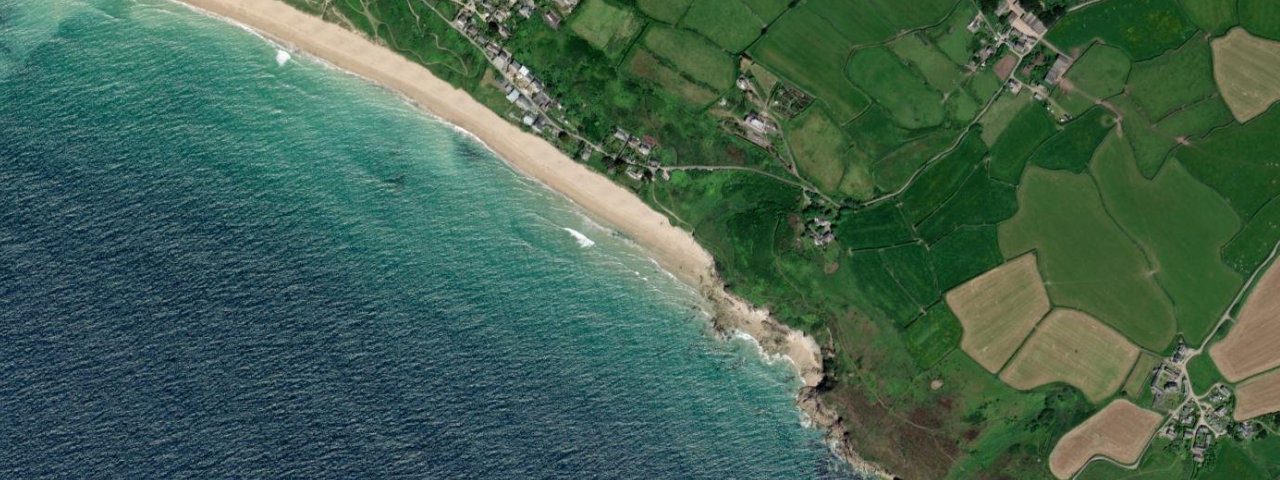 Aerial view of Praa Sands East