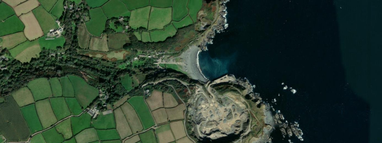 Aerial view of Porthoustock