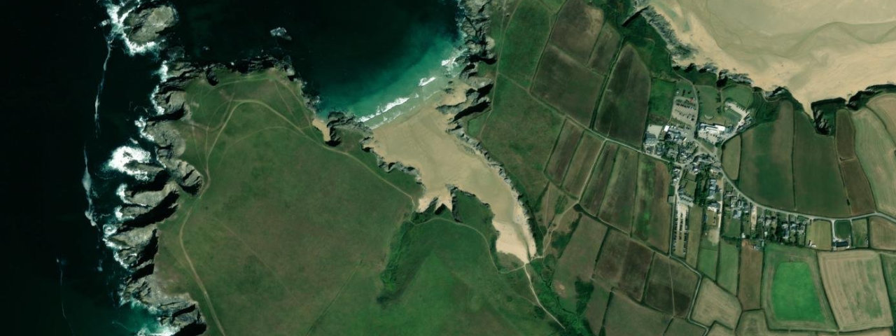 Aerial view of Porth Joke