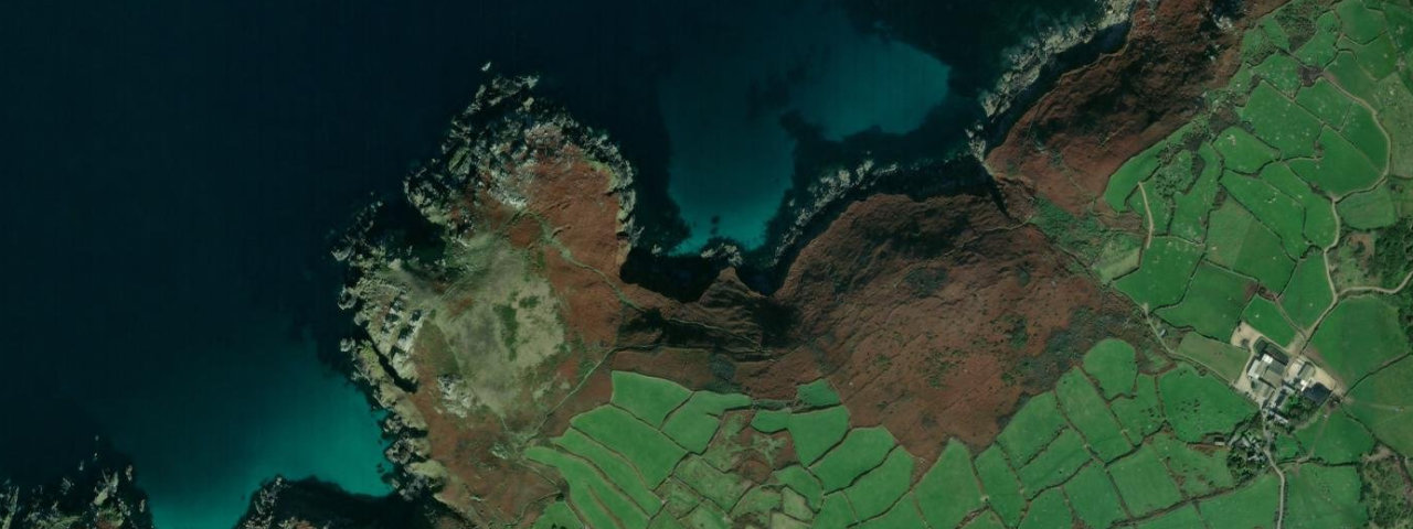 Aerial view of Porthzennor Cove