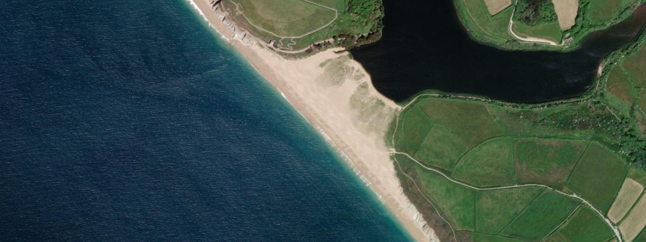 Aerial view of Loe Bar
