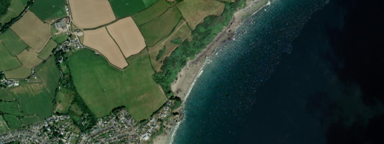 Aerial view of Great Perhaver Beach