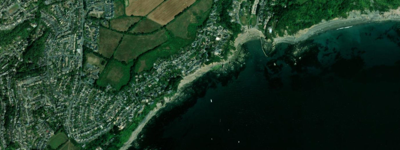 Aerial view of Plaidy Beach