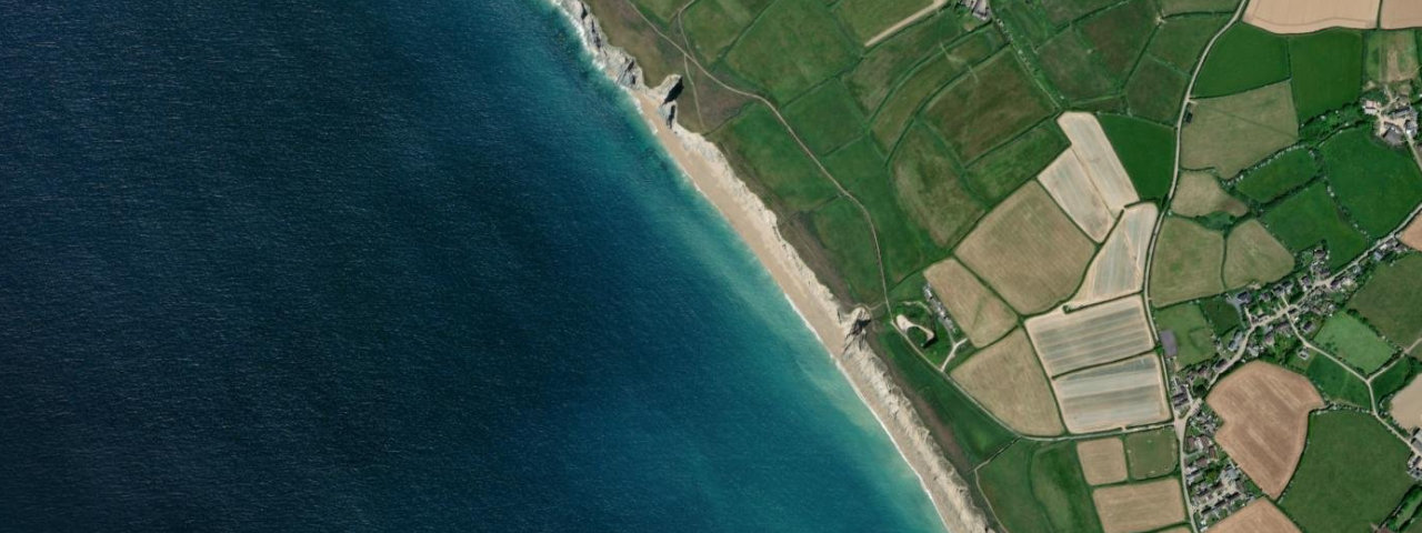 Aerial view of Gunwalloe Beach
