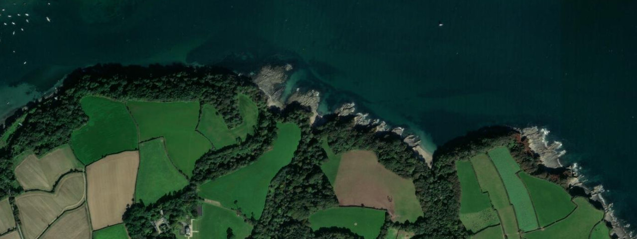 Aerial view of Bosahan Cove