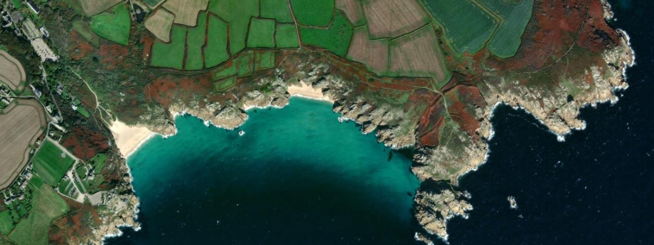 Aerial view of Pedn Vounder