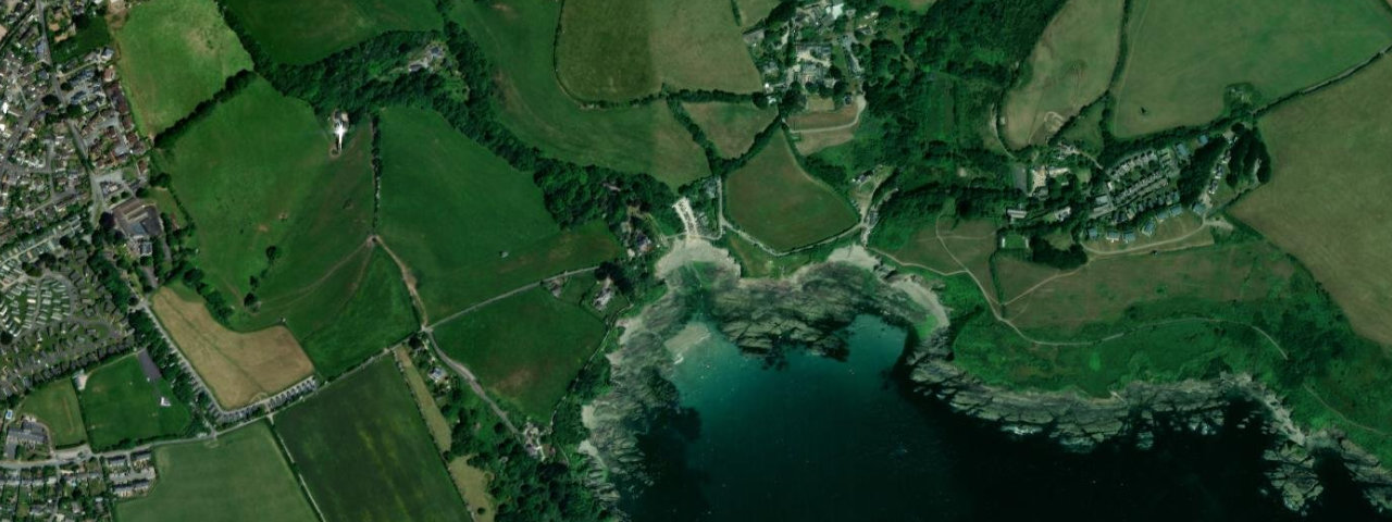 Aerial view of Talland Sand