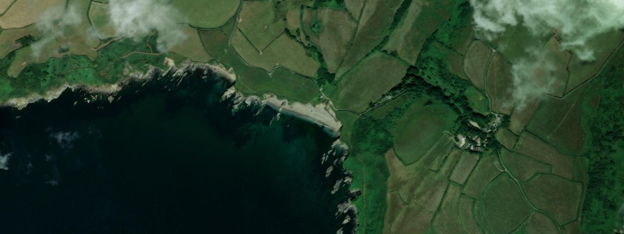 Aerial view of Hemmick Beach