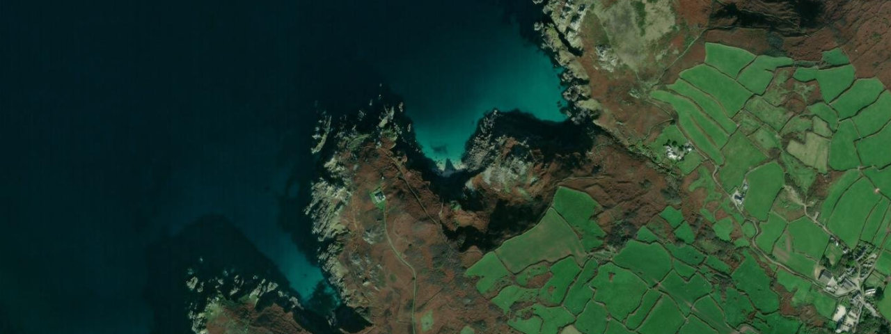 Aerial view of Veor Cove