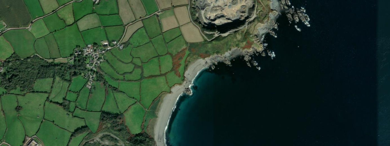 Aerial view of Leggan Cove