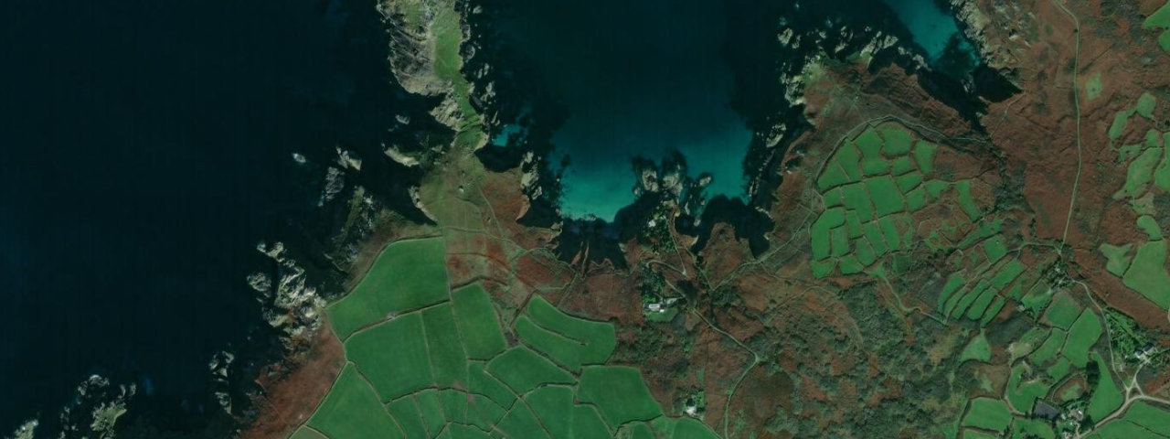 Aerial view of Treen Cove