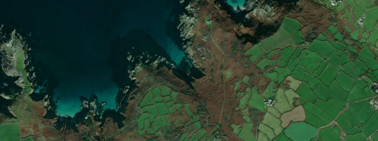 Aerial view of Porthglaze Cove