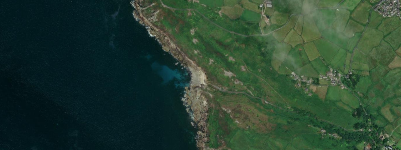 Aerial view of Porth Nanven