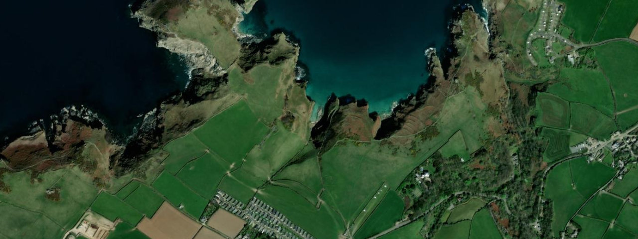 Aerial view of Bossiney haven
