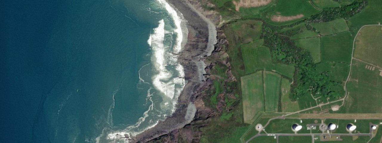Aerial view of Rane Beach