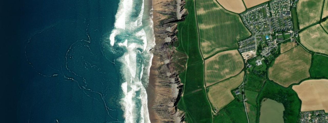 Aerial view of Furzy Cove
