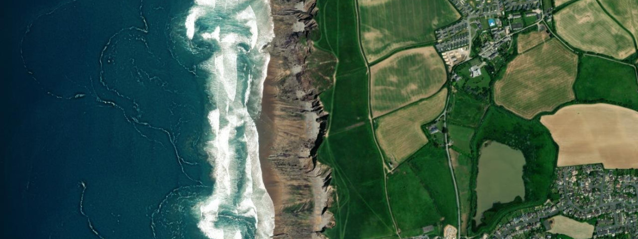 Aerial view of Maer High Cliff Beach
