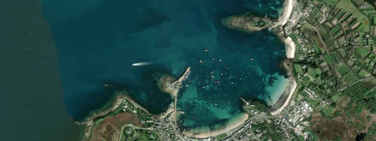Aerial view of Town Beach, St Mary’s