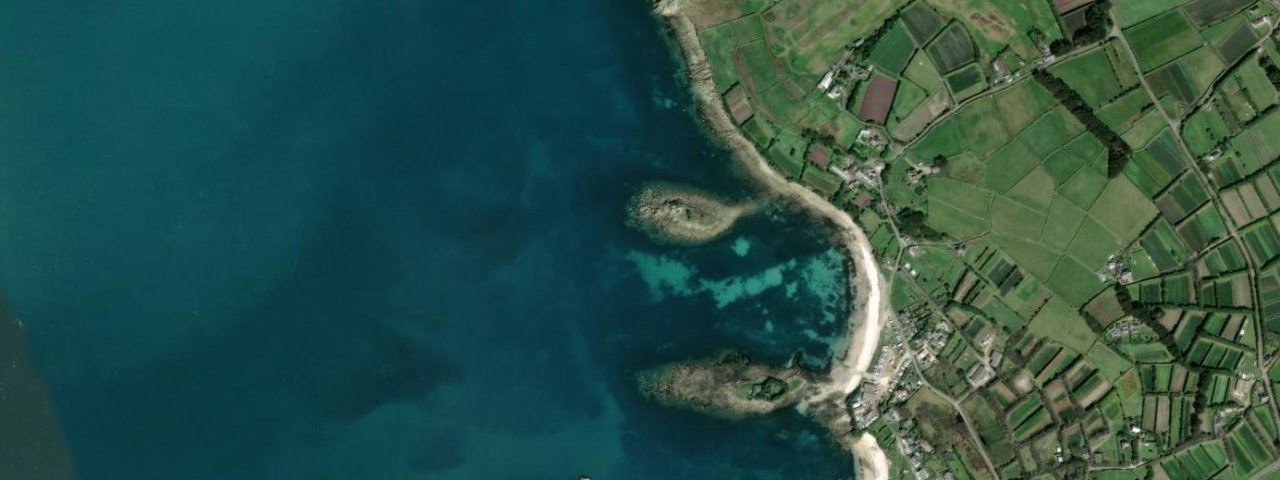 Aerial view of Porthloo Beach