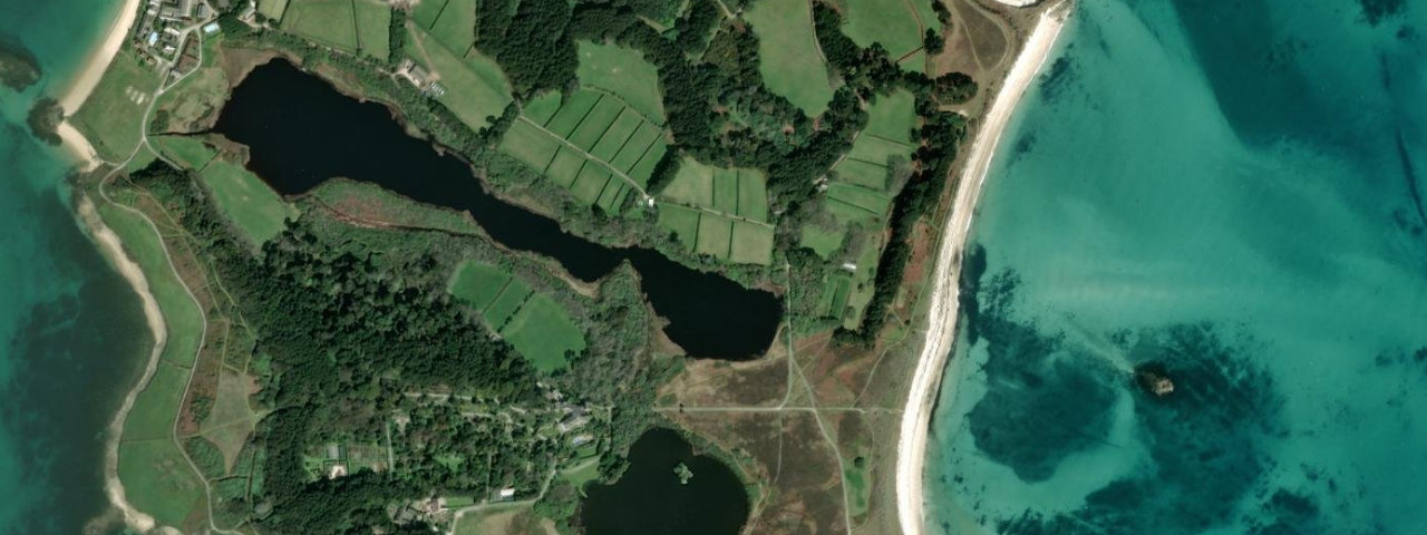 Aerial view of Pentle Bay
