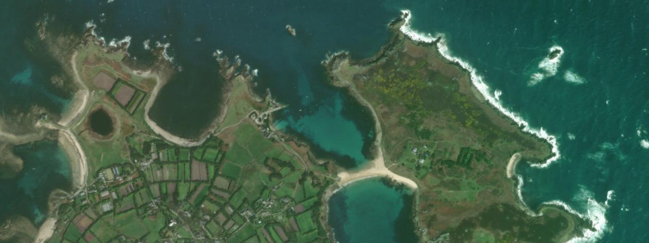 Aerial view of Porth Conger