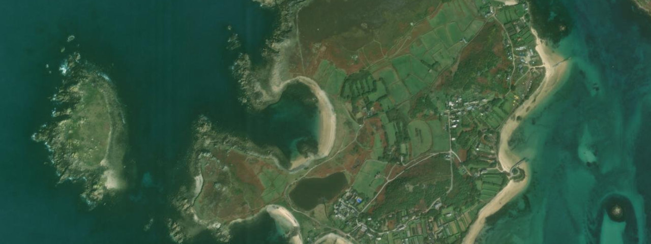 Aerial view of Popplestones Beach